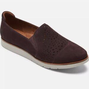 NWOT Rockport Cobb Hill by New Balance Lacy slip on Suide Loafer Eggplant size 6